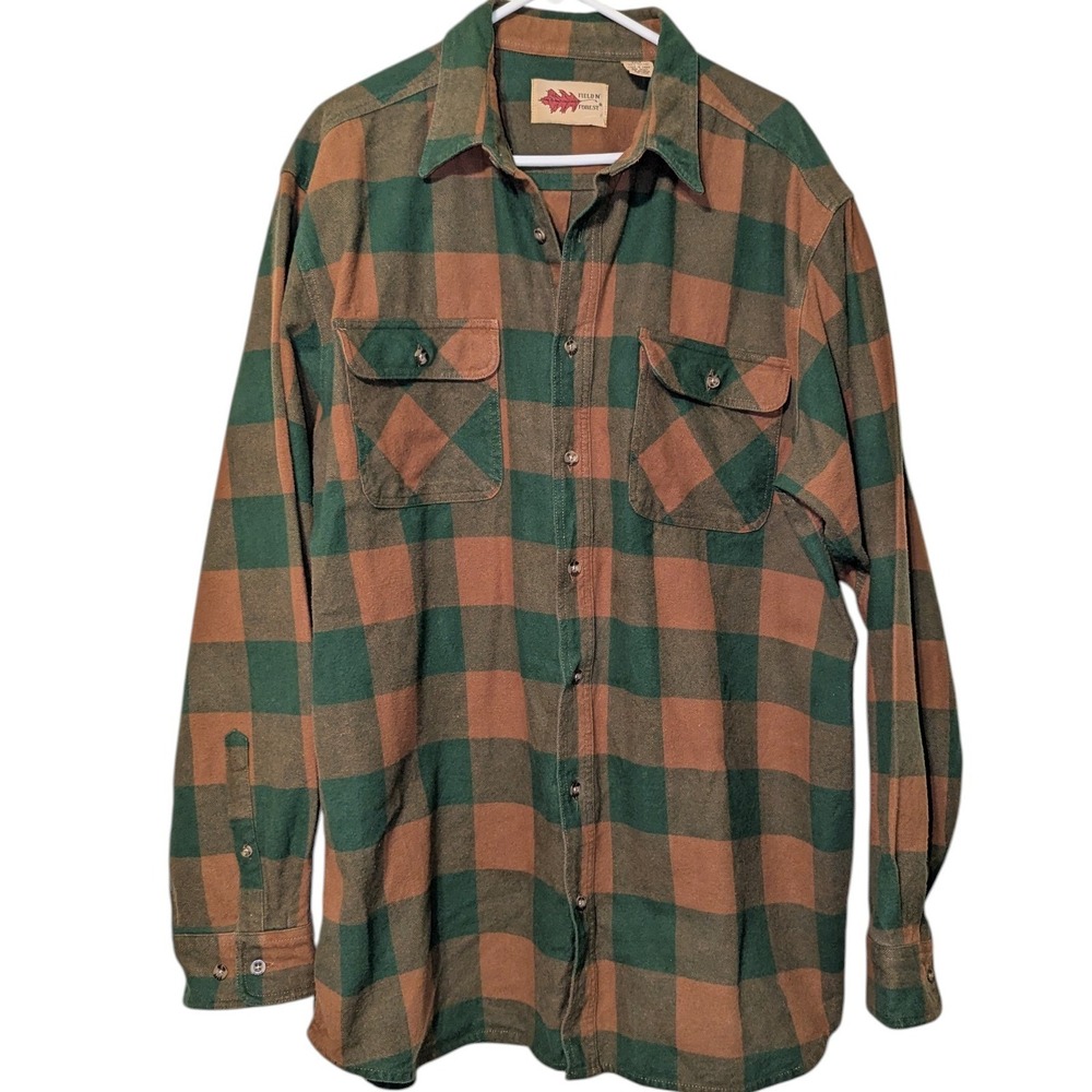 Vintage Field N Forest Men's 2XLT Plaid Flannel‎ Long Sleeve Button Up Shirt